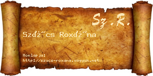 Szűcs Roxána névjegykártya