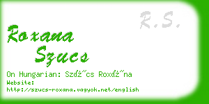 roxana szucs business card